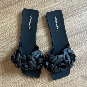 Jeffrey Campbell Black Floral Sandals